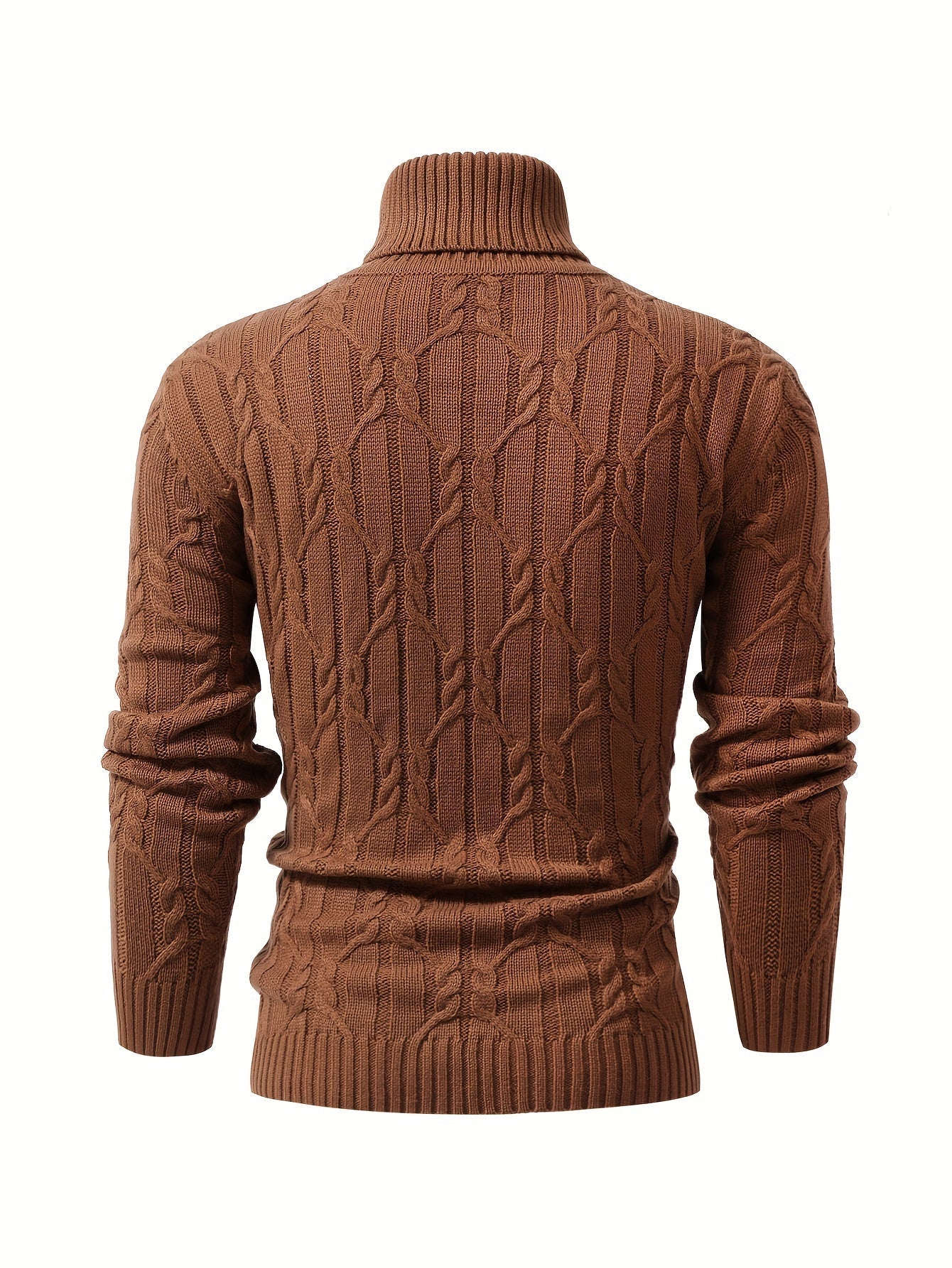 Brązowy sweter mêski z dzianiny