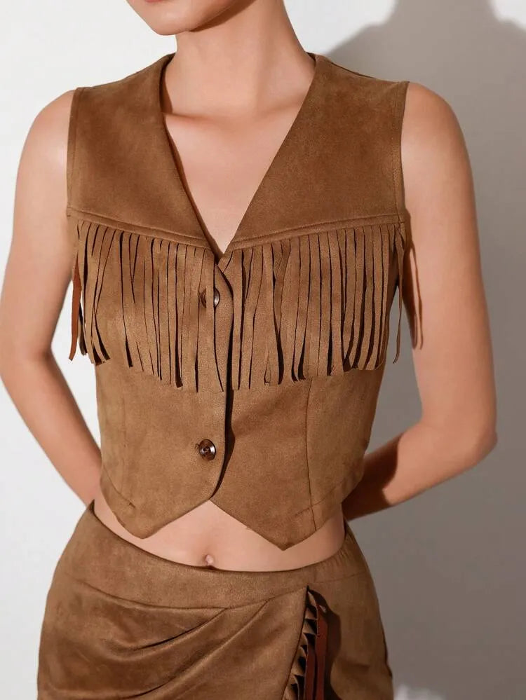 Top i spódnica w stylu western cowgirl