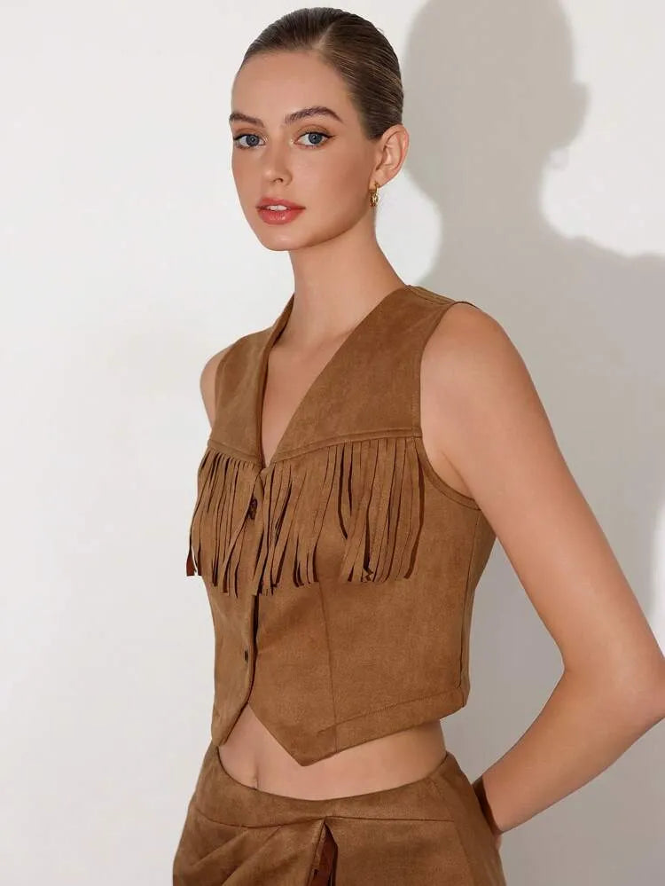 Top i spódnica w stylu western cowgirl