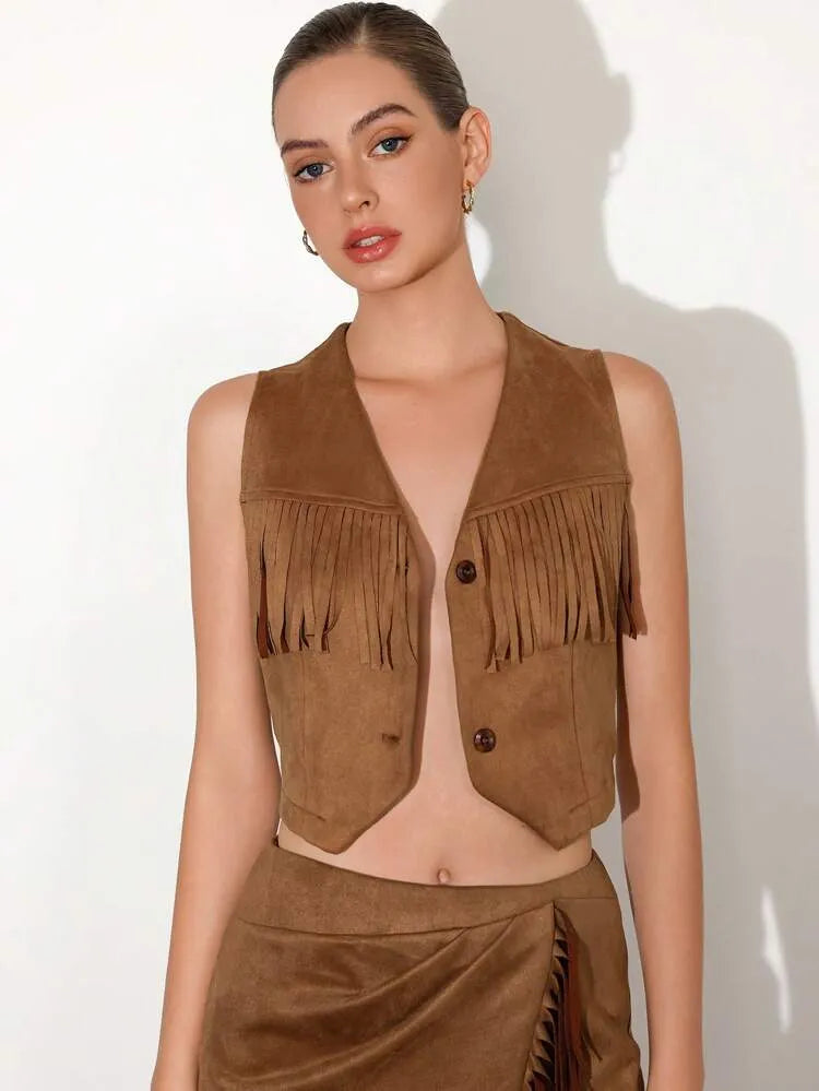 Top i spódnica w stylu western cowgirl