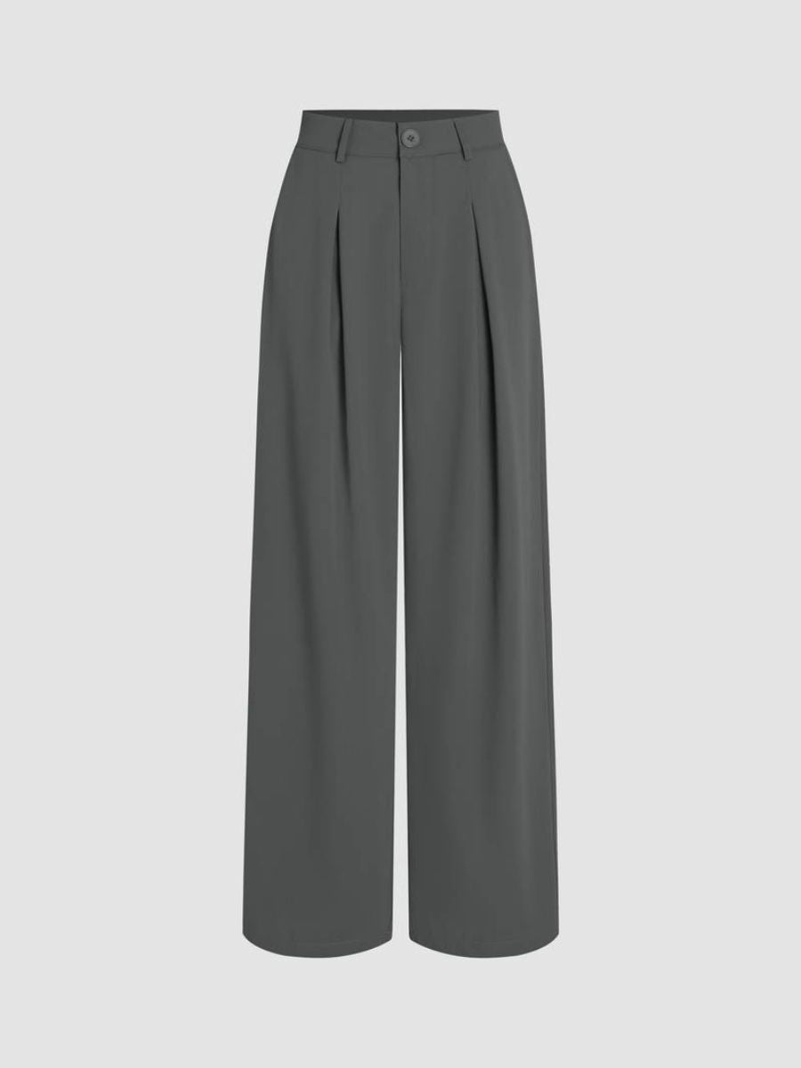 Eleganckie szerokie drapowane spodnie