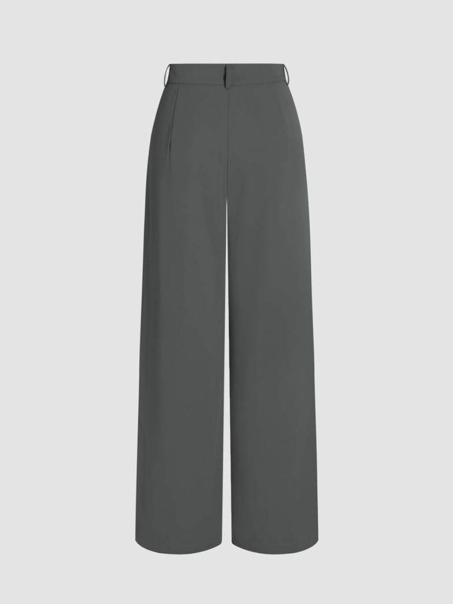 Eleganckie szerokie drapowane spodnie