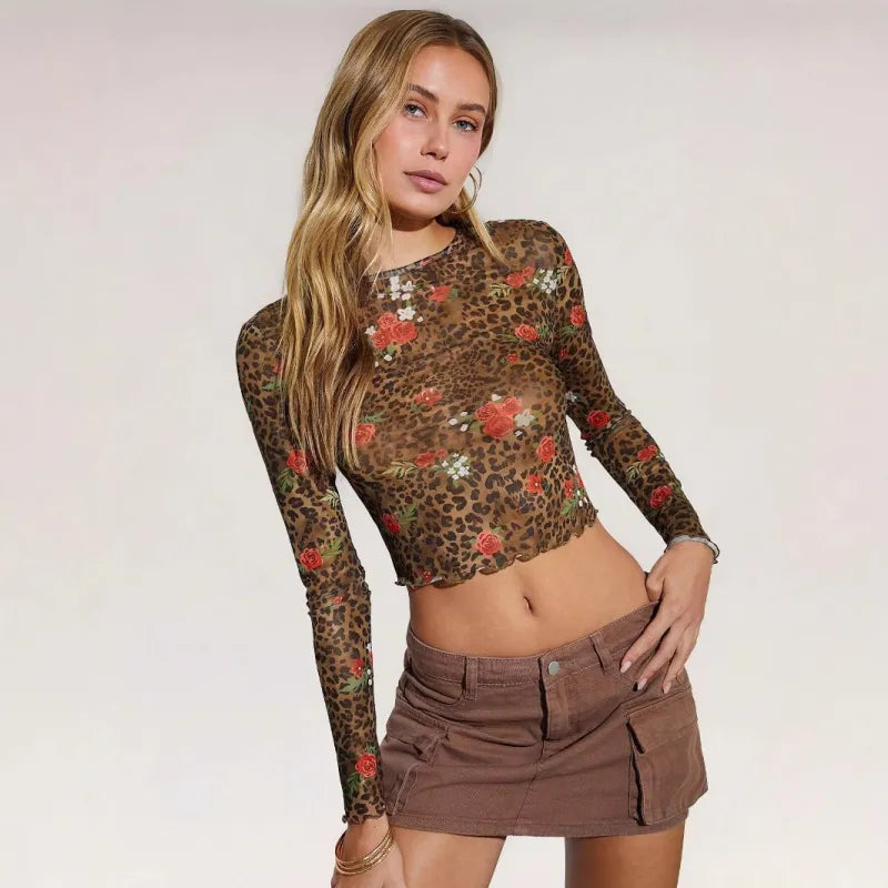 Top z siateczki w panterkę