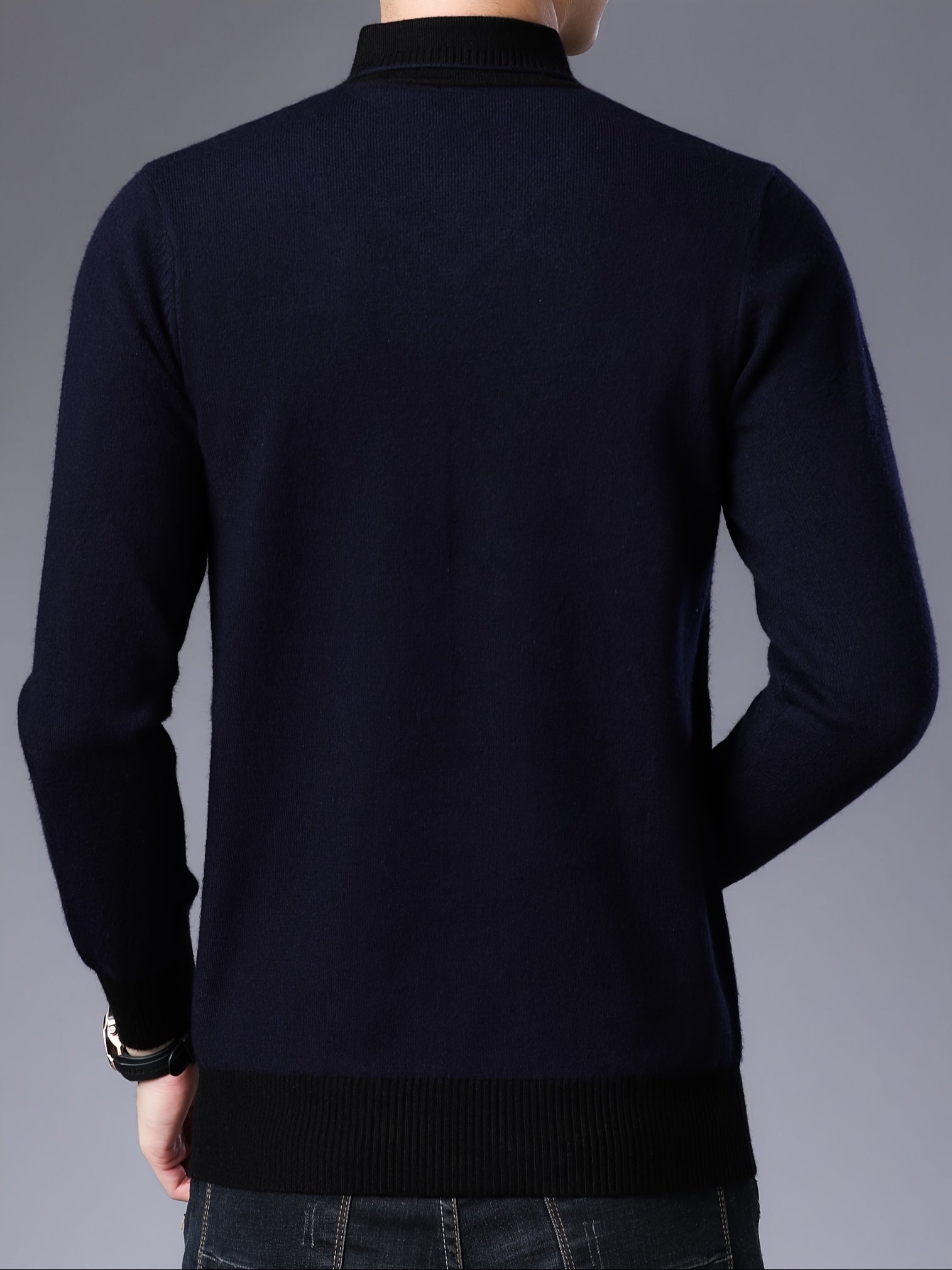 Sweter mêski z szalowym koęnierzem