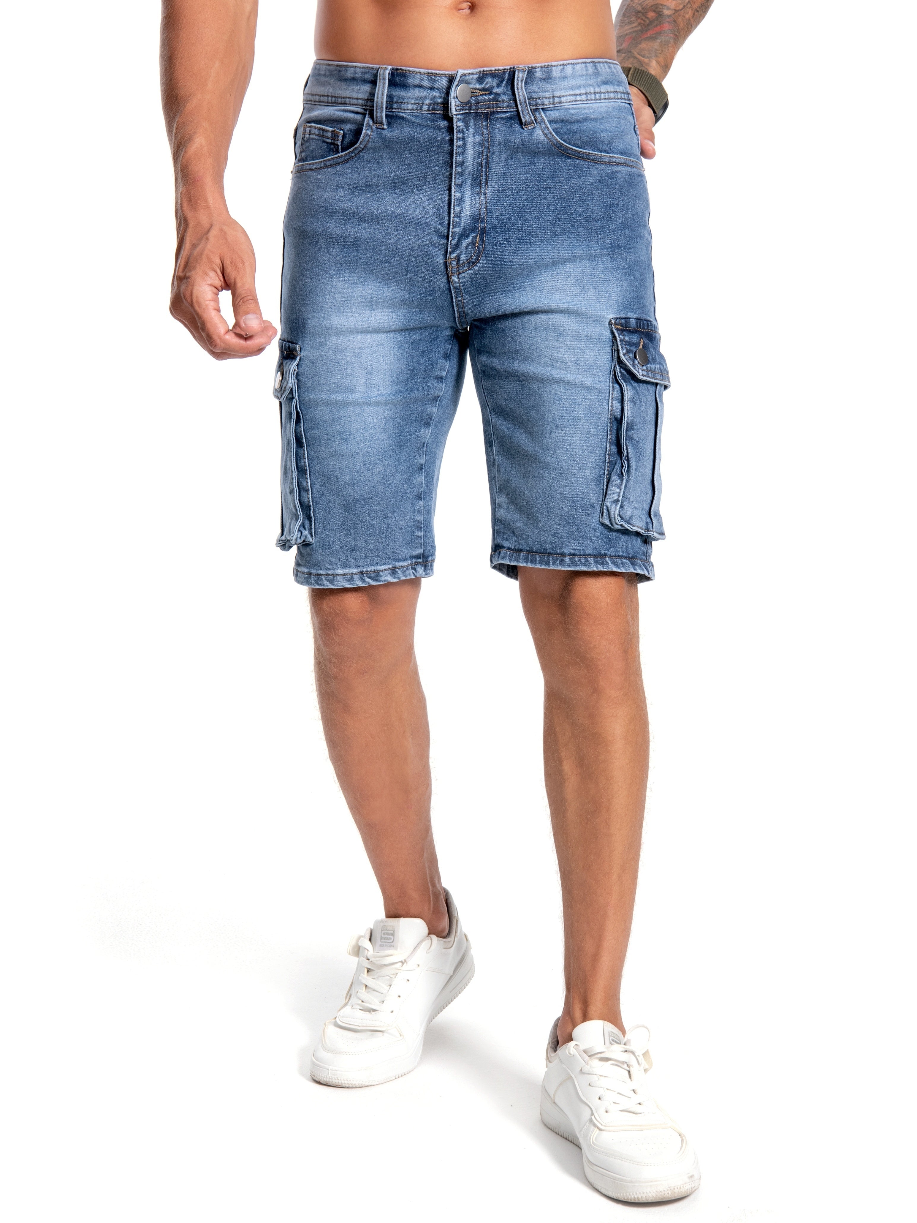 Mêskie spodenki jeansowe o œredniej rozciągliwoœci