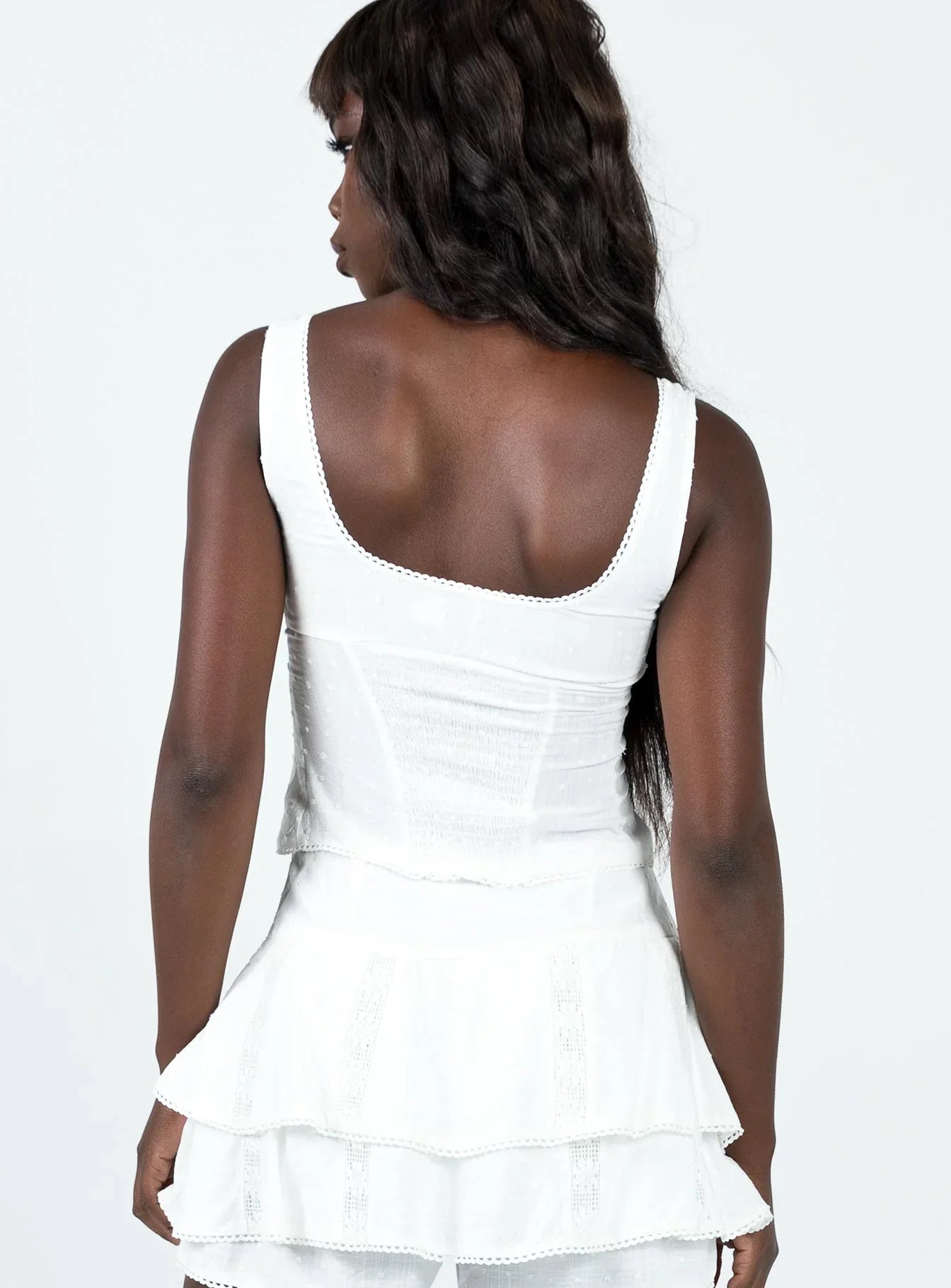 Biały Top z kwiatowym wzorem