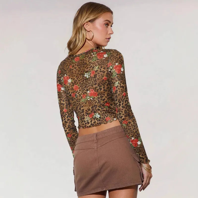 Top z siateczki w panterkę