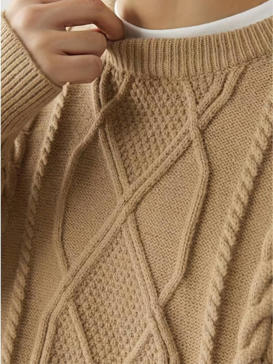 dzianinowy sweter z podszewką
