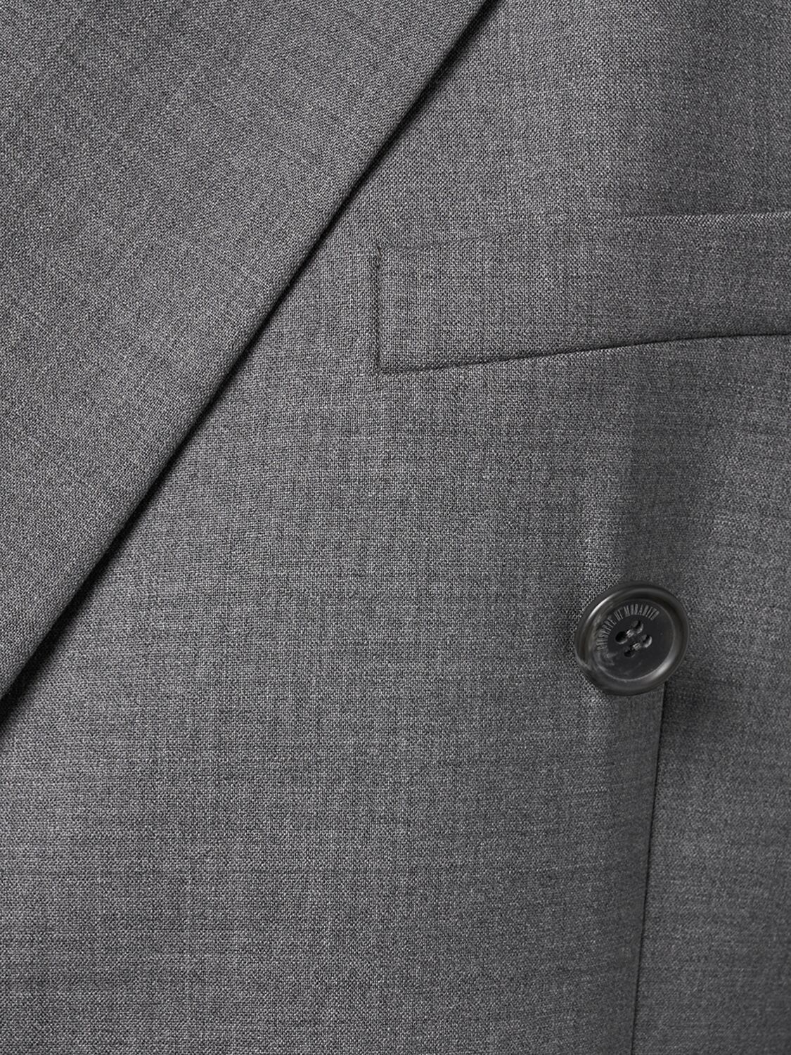 Dwurzędowy, elastyczny, wełniany płaszcz w kolorze szarym