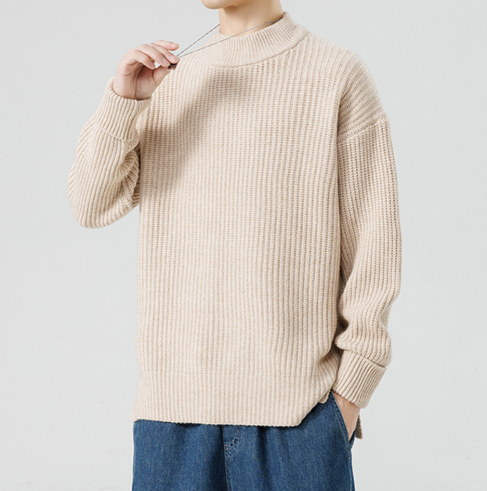 Dzianinowy sweter z wysokim koęnierzem