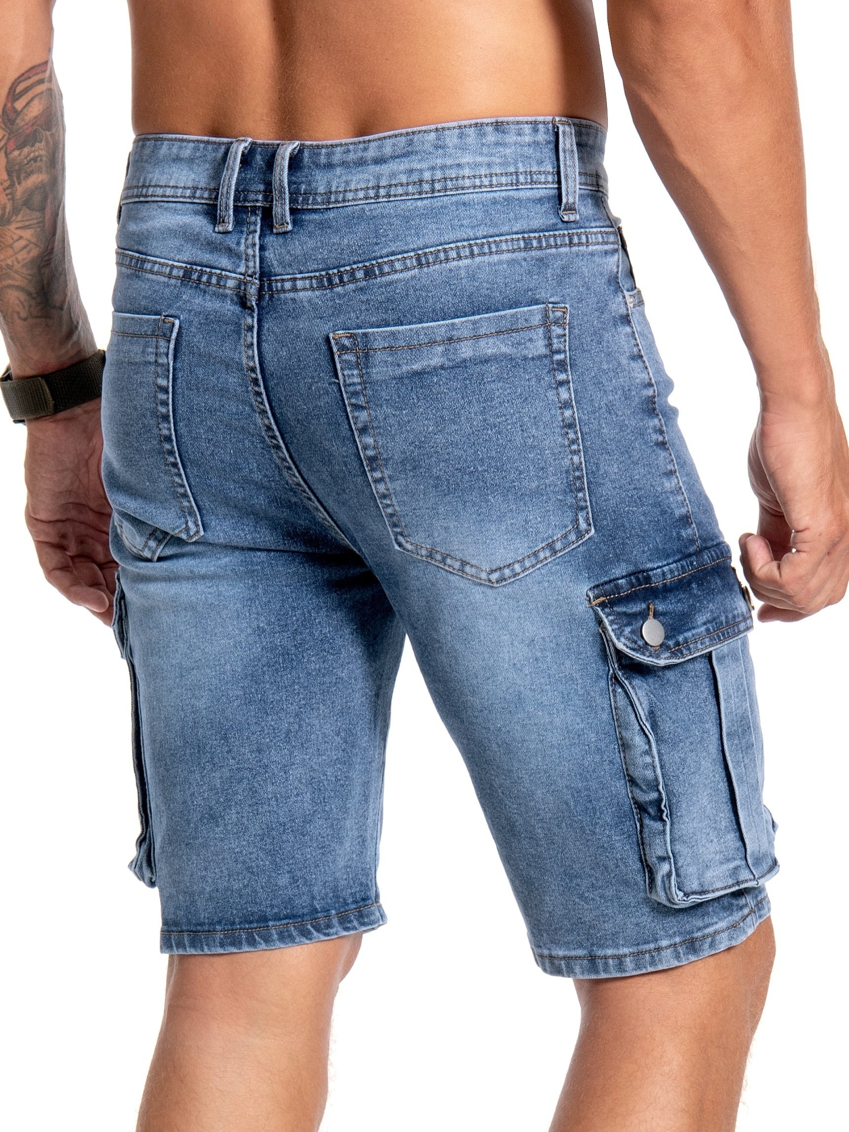 Mêskie spodenki jeansowe o œredniej rozciągliwoœci