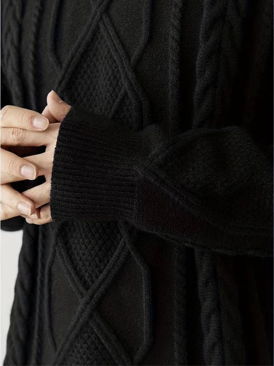 dzianinowy sweter z podszewką