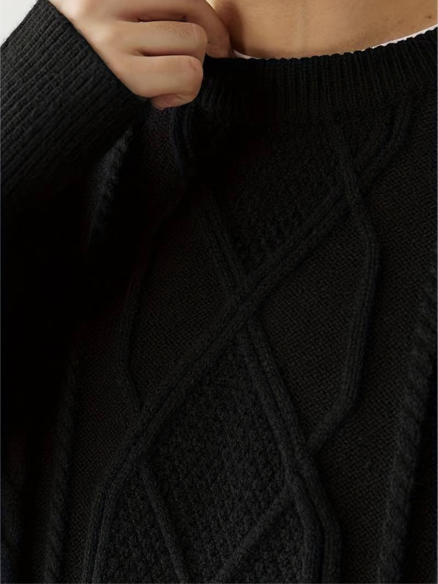 dzianinowy sweter z podszewką