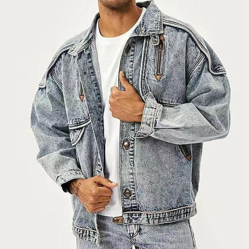 Niebieskie kurtki jeansowe mêskie