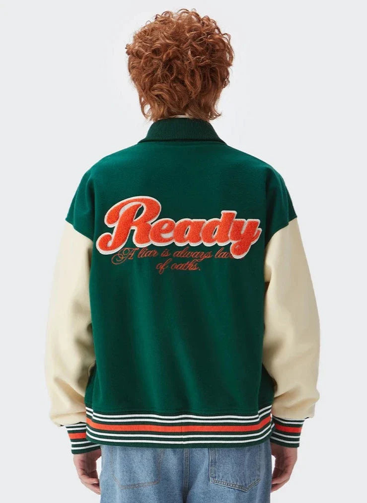 Kurtka bomber baseballowa w stylu vintage