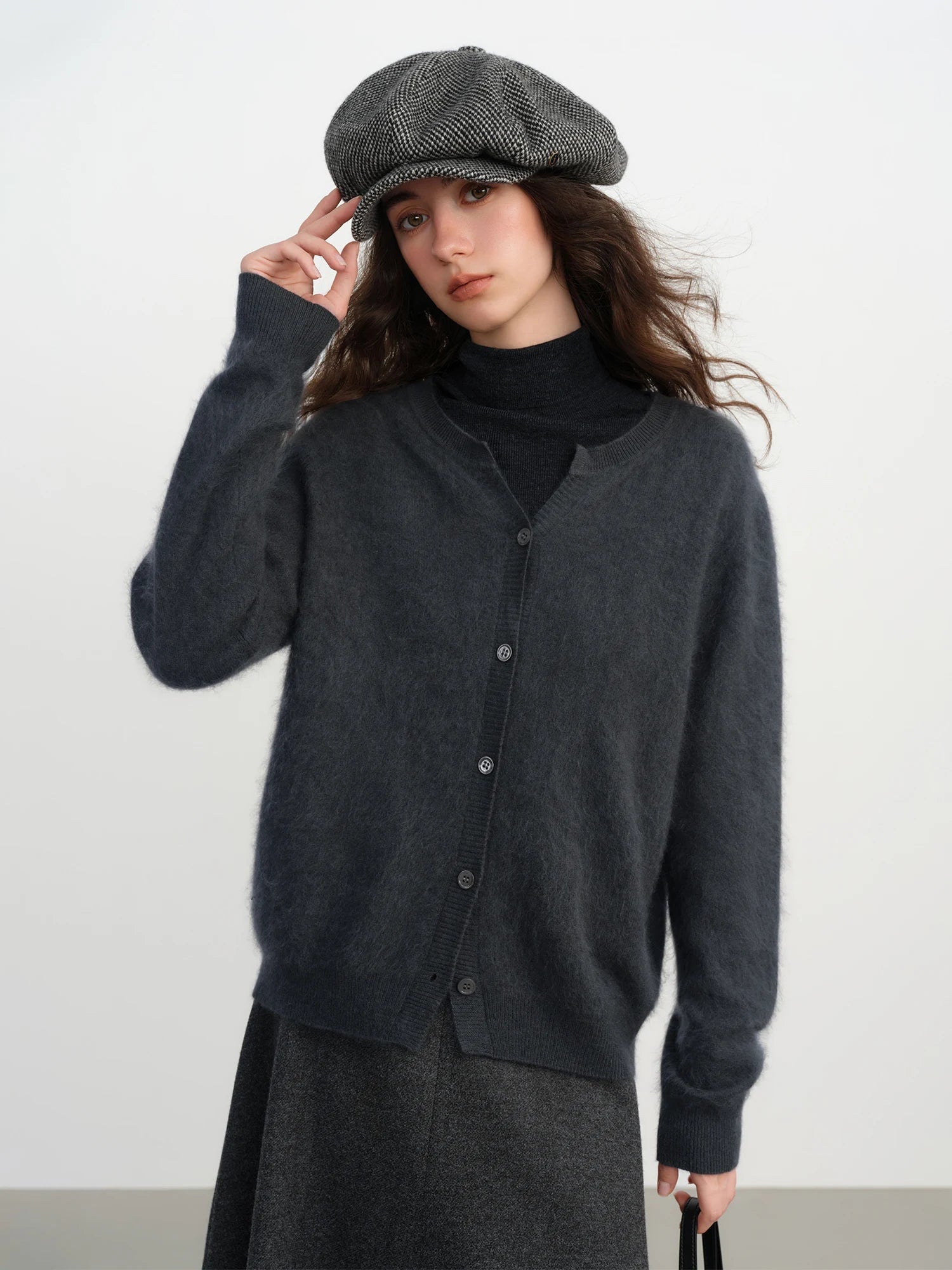 Kardigan dzianinowy z mieszanki wełny