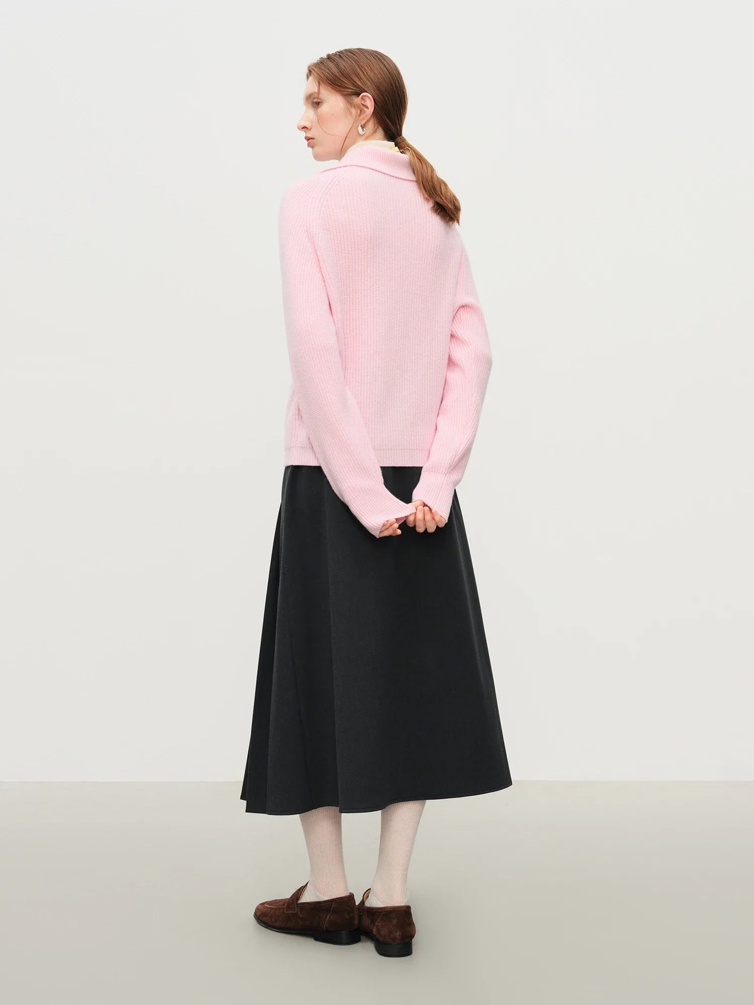 Kardigan z dzianiny z mieszanki wełny z podwójnym zamkiem błyskawicznym