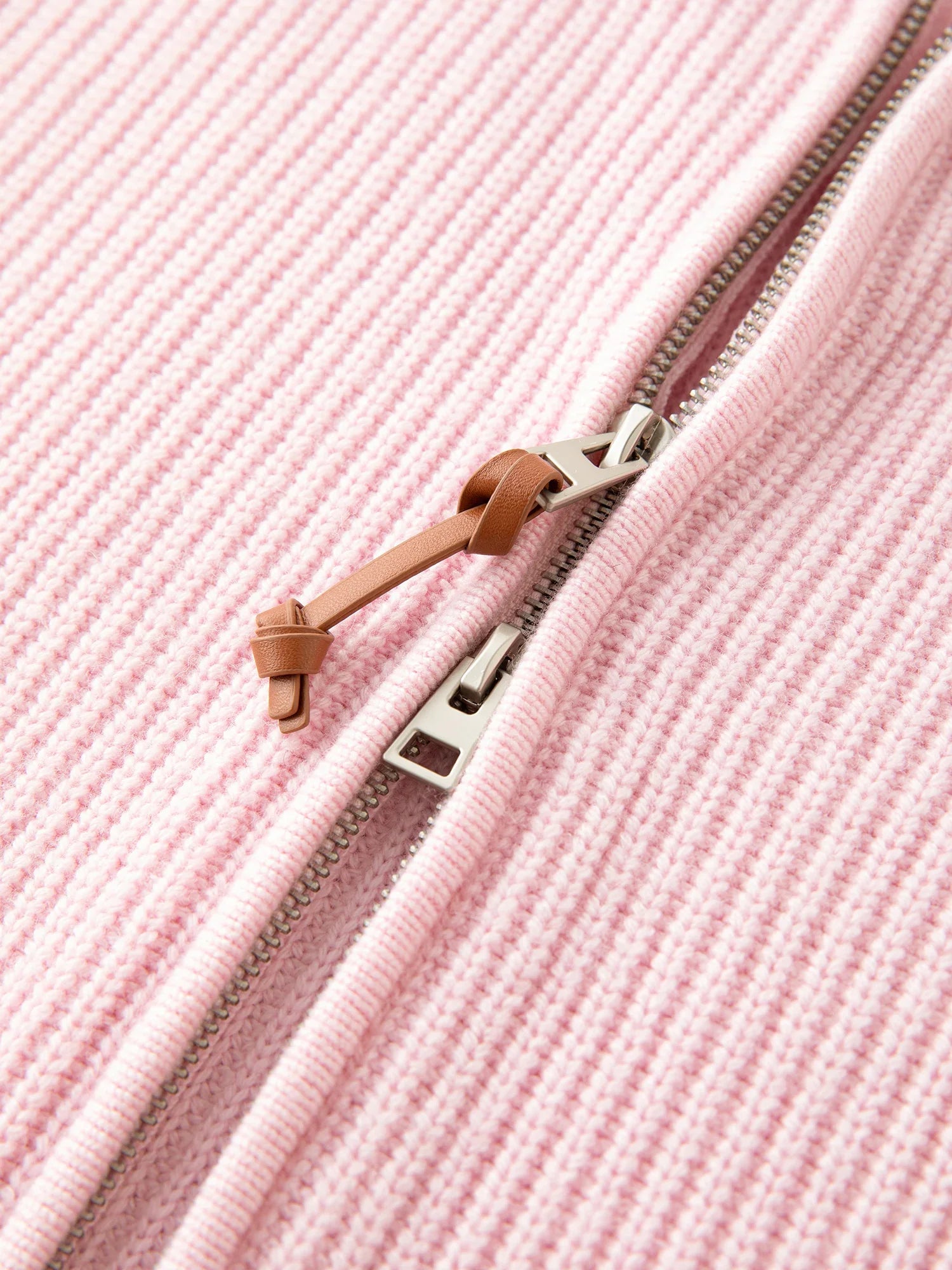 Kardigan z dzianiny z mieszanki wełny z podwójnym zamkiem błyskawicznym