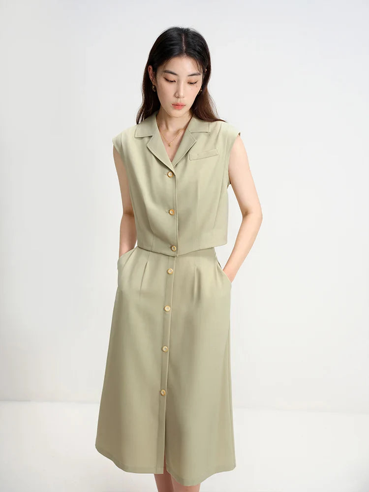 Letni zestaw bezrękawnik i spódnica Vintage Commuter