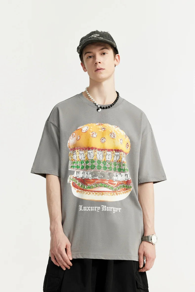 T-shirt z nadrukiem hamburgera