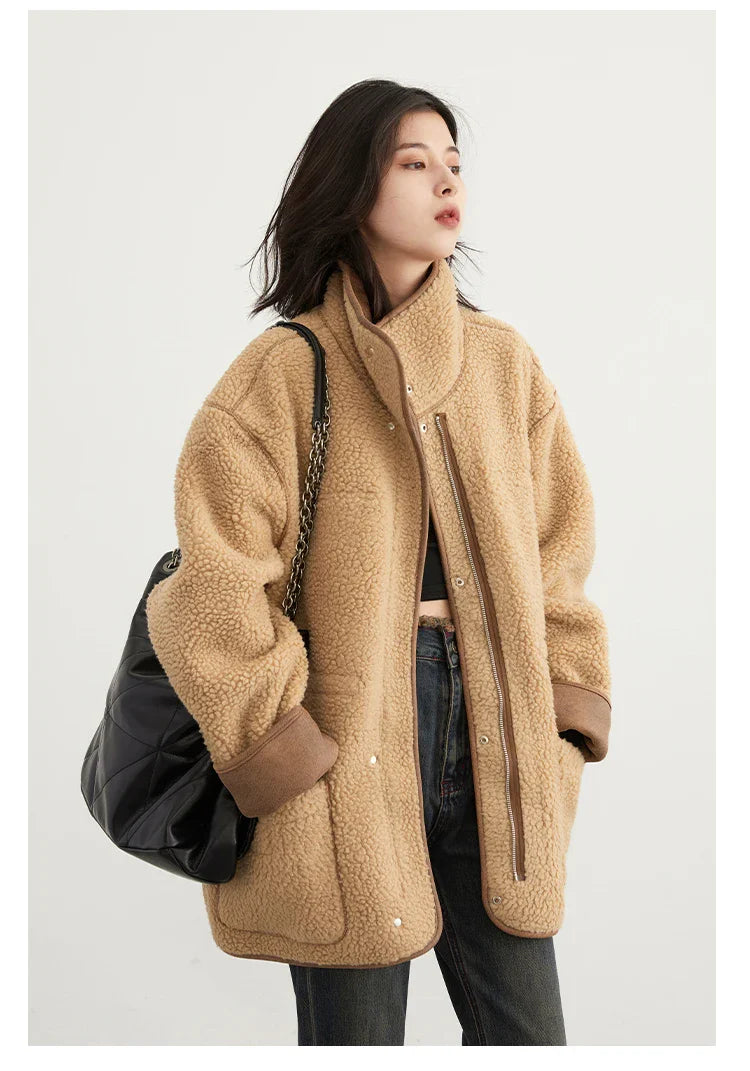 Oversize'owa kurtka zamszowa