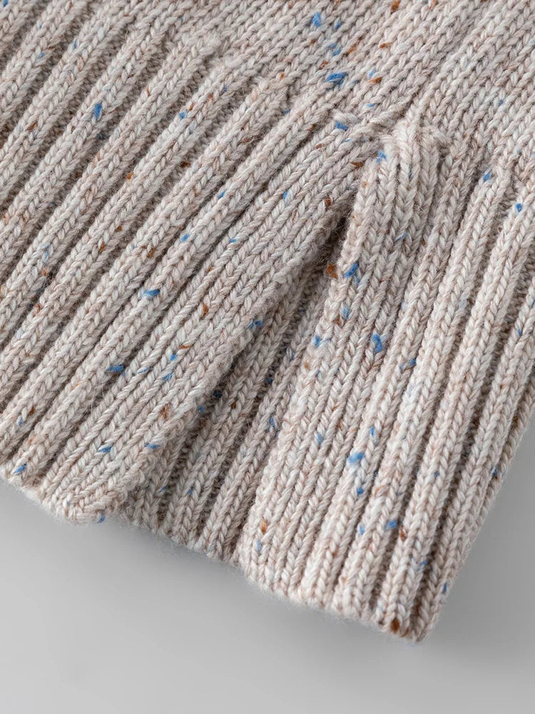 Wełniana długa sukienka sweterkowa