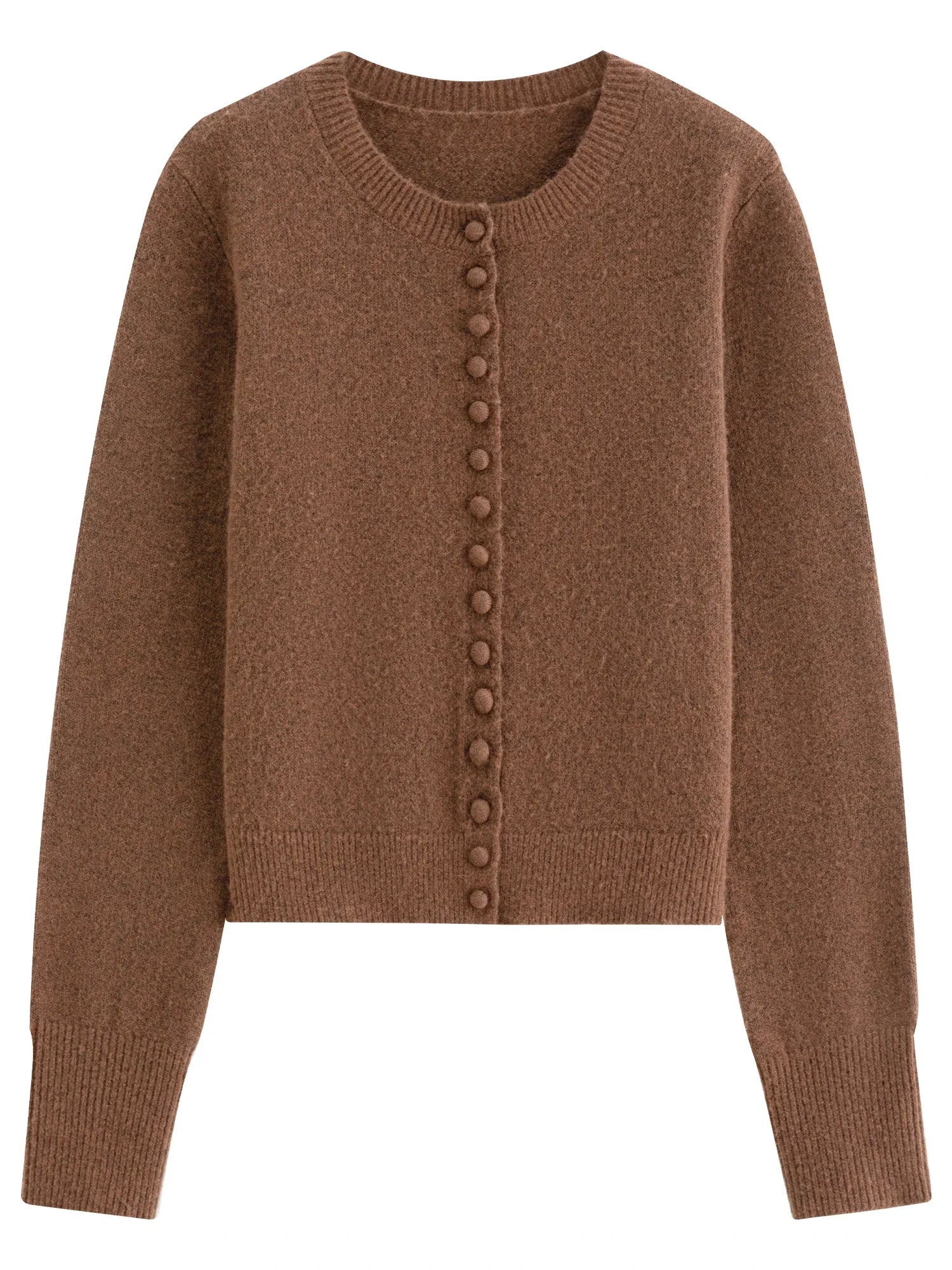 Kardigan z dzianiny mieszanej z wełnianymi guzikami