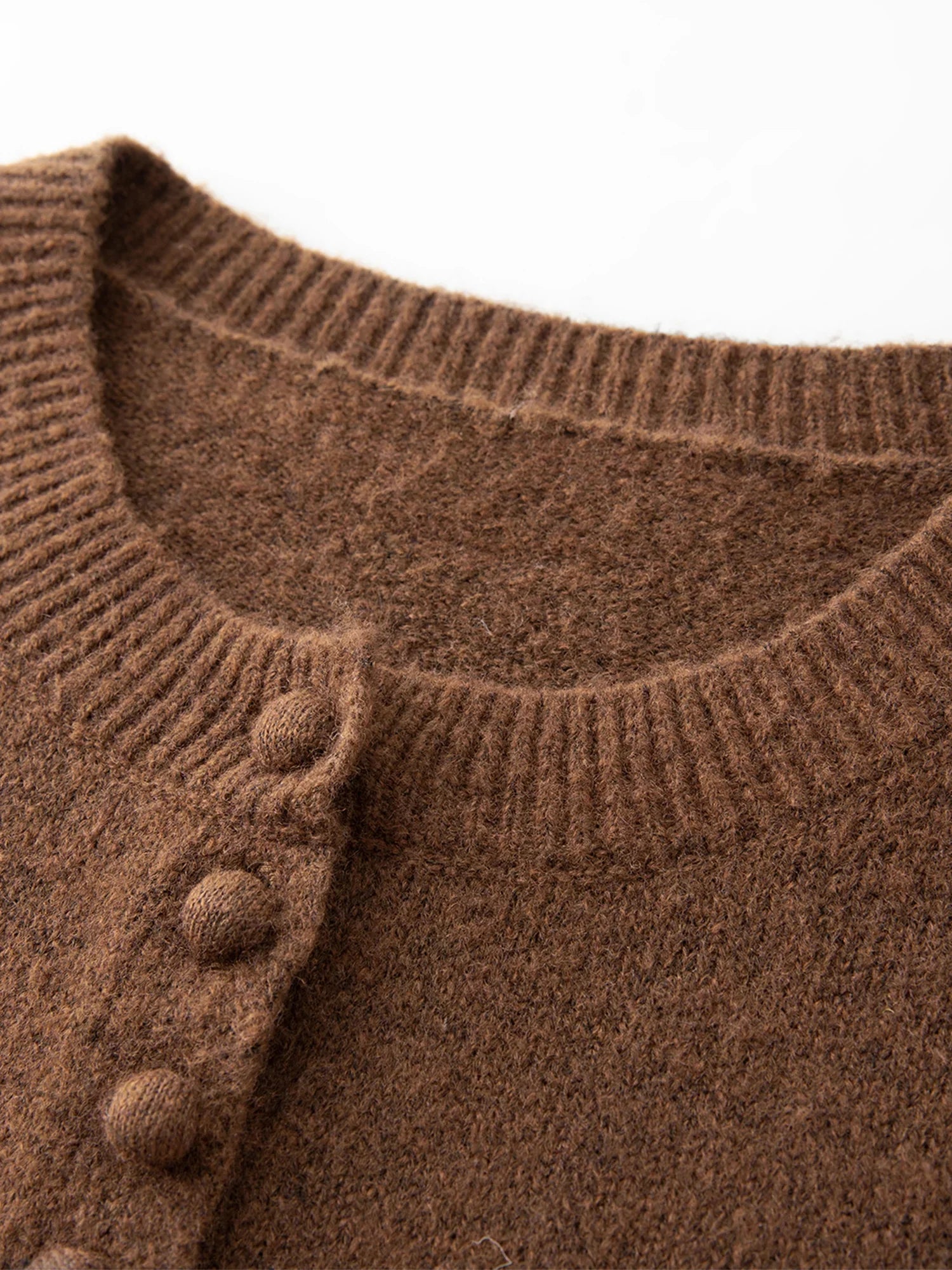 Kardigan z dzianiny mieszanej z wełnianymi guzikami