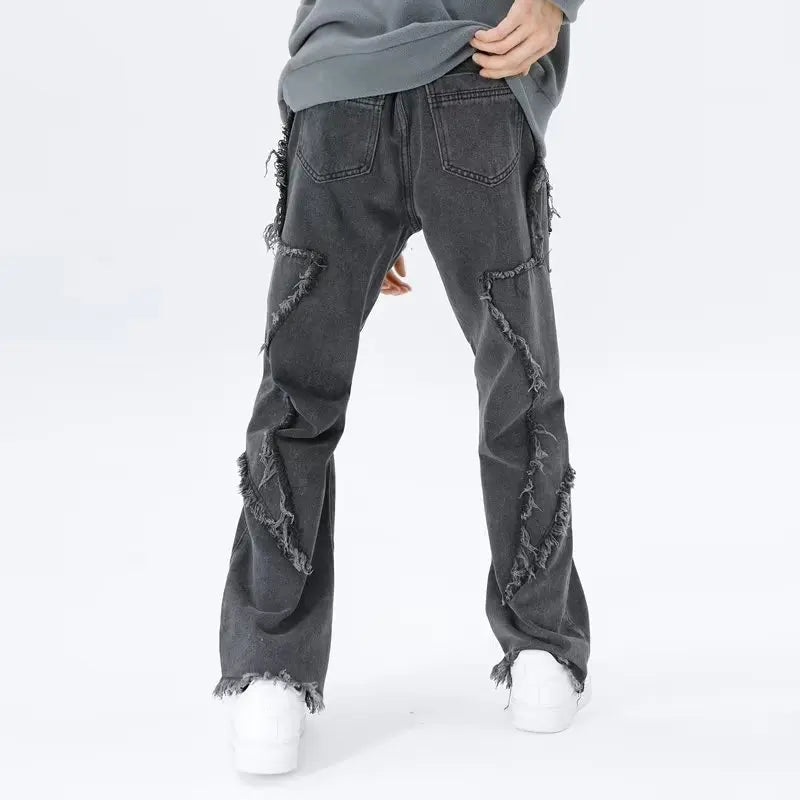 Przecierane jeansy typu oversize