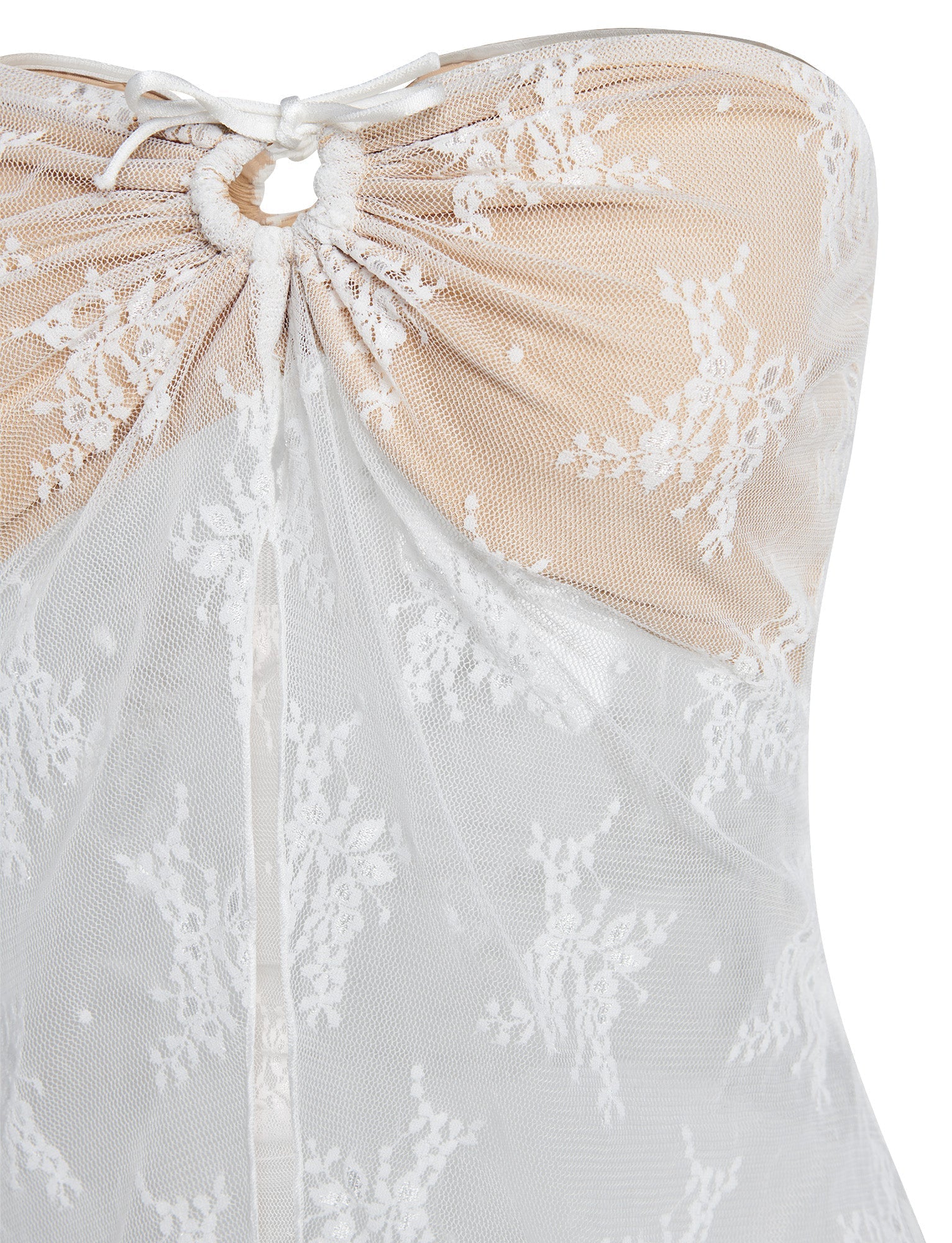 Elegancki póęprzezroczysty top ze spódnicą