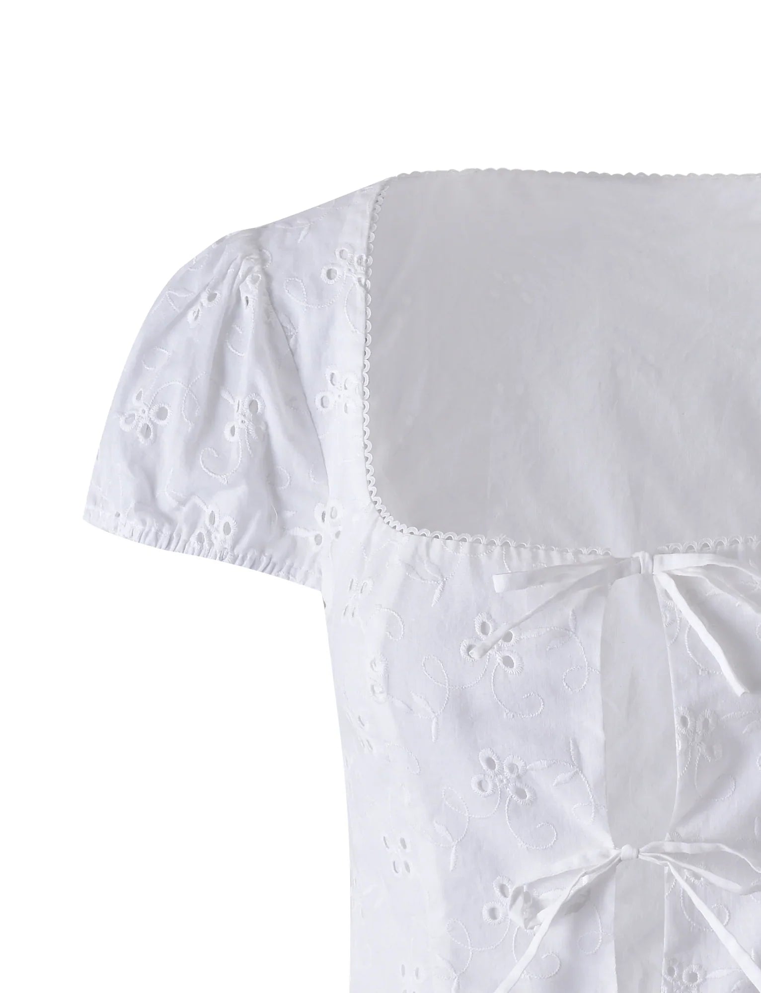 Biaęy top w stylu vintage z krótkim rêkawem i mini spódniczką