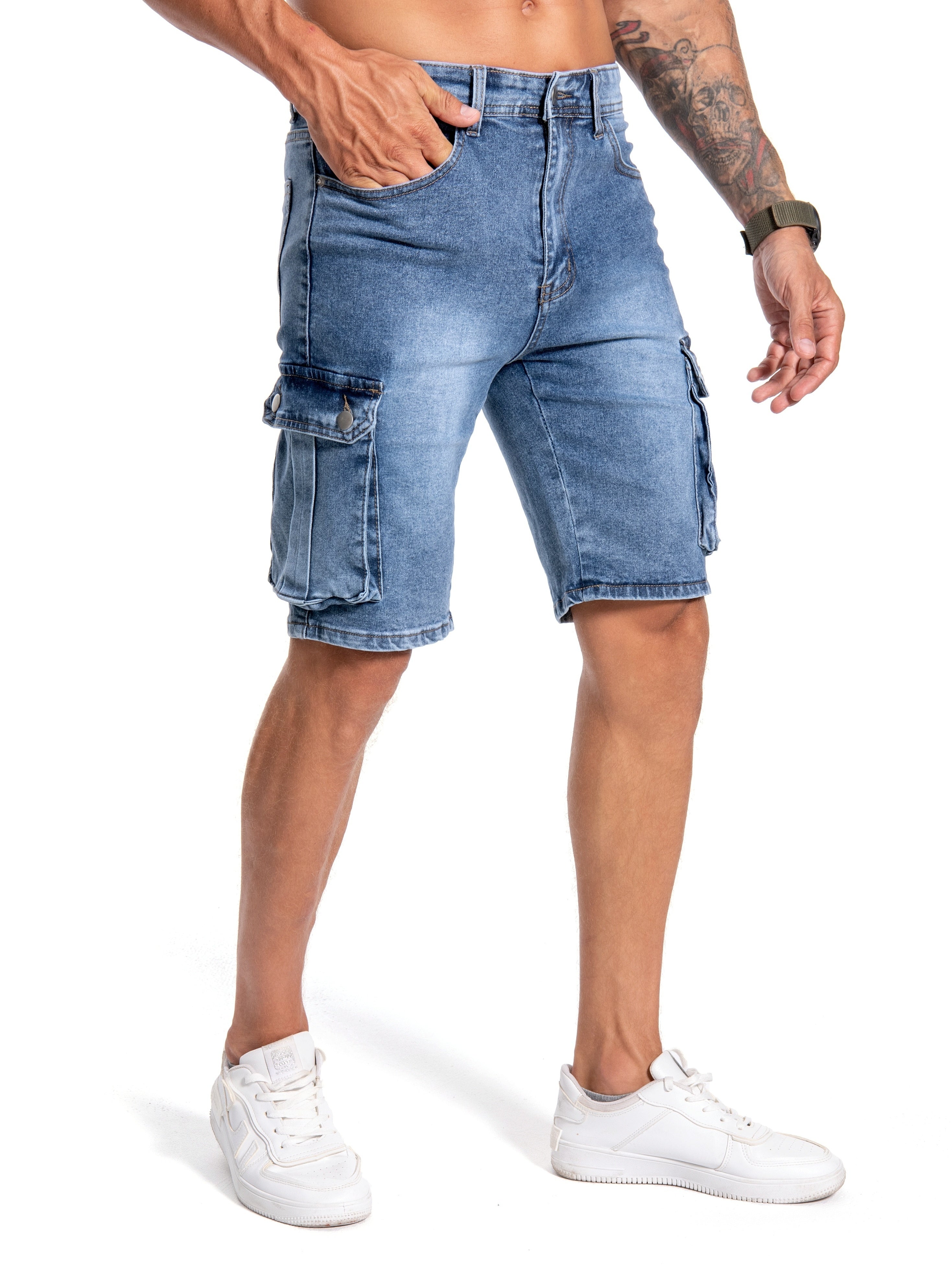 Mêskie spodenki jeansowe o œredniej rozciągliwoœci