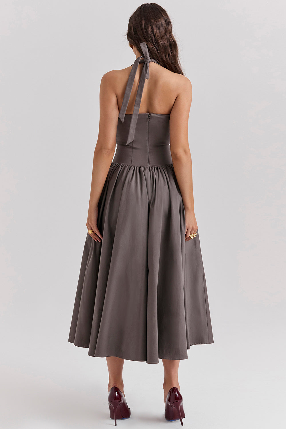 Sukienka midi typu halter