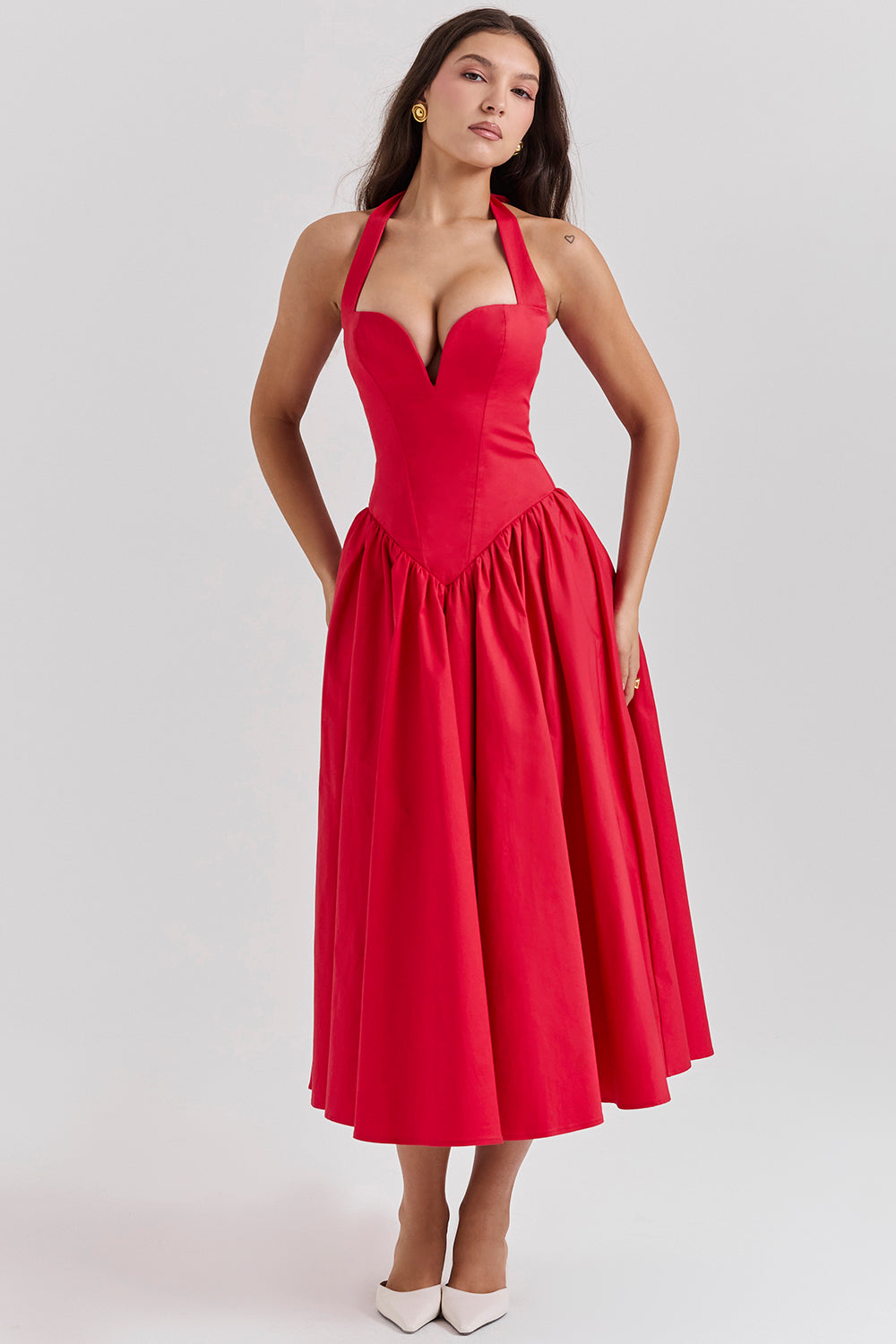 Sukienka midi typu halter