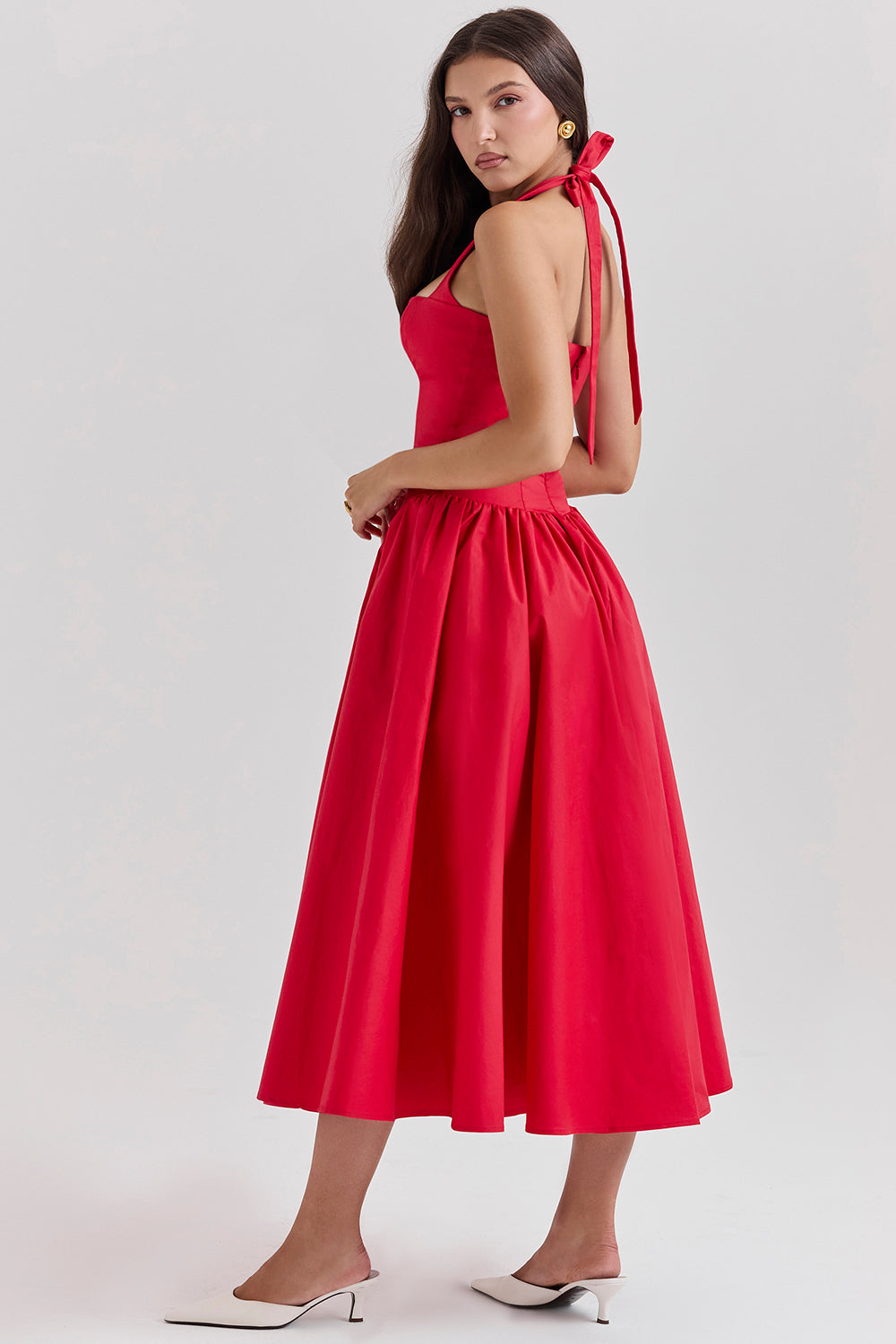 Sukienka midi typu halter