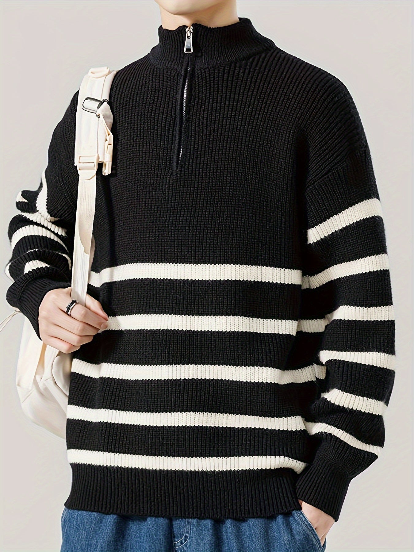Dzianinowy sweter w paski