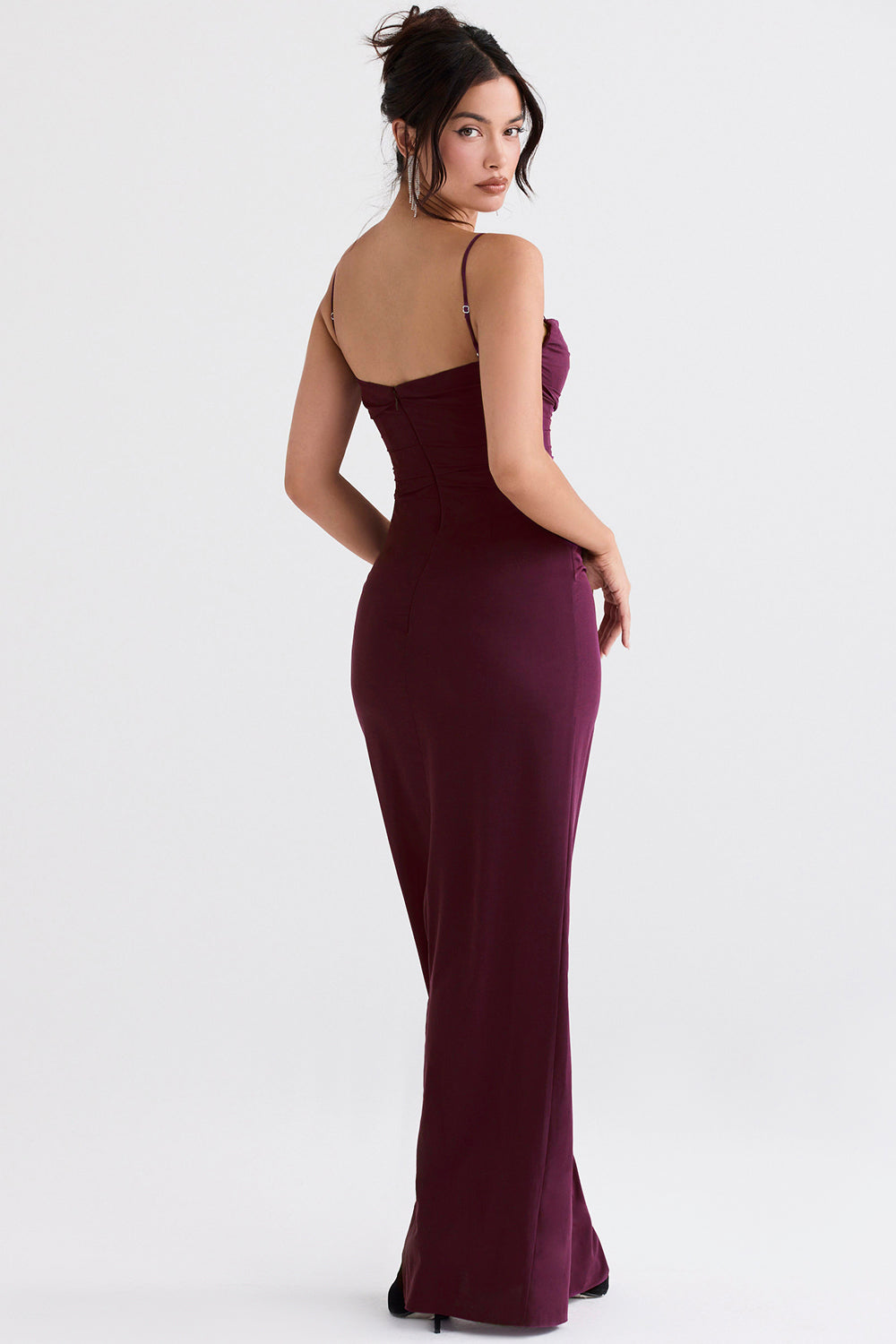 Gorsetowa sukienka maxi Merlot