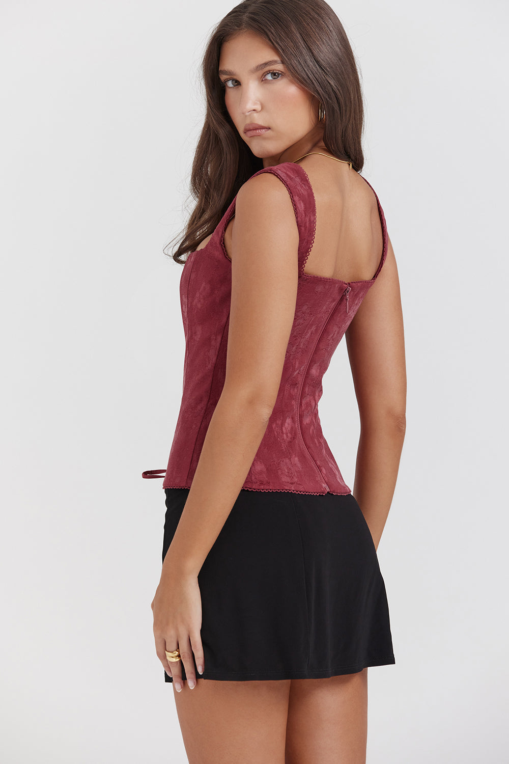 Gorset w kwiaty Merlot