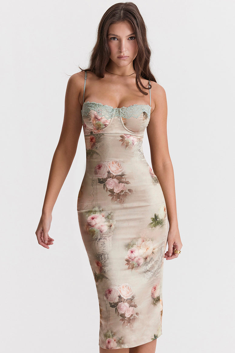 Sukienka midi w stylu vintage w kwiaty